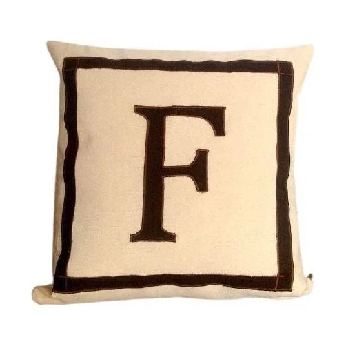 Square Ivory Brown 16x16 Pillows
