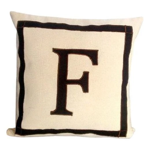 Square Ivory Brown 16x16 Pillows