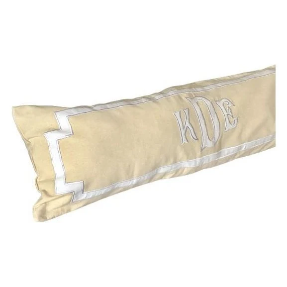 Applique Monogram Long Lumbar Pillow, Queen/King Bed Pillow