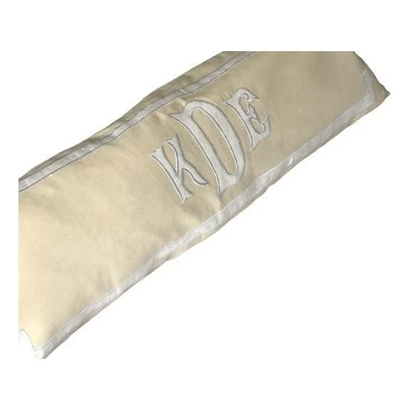 Applique Monogram Long Lumbar Pillow, Queen/King Bed Pillow