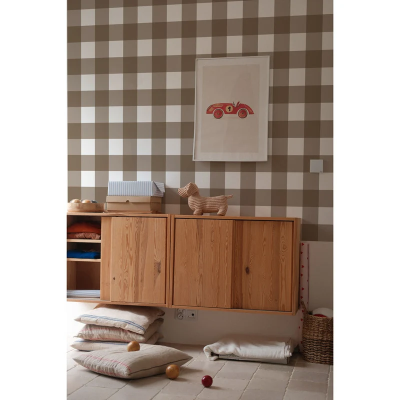 Dekornik Tapete Karo Classic Braun Streifen 50 x 280