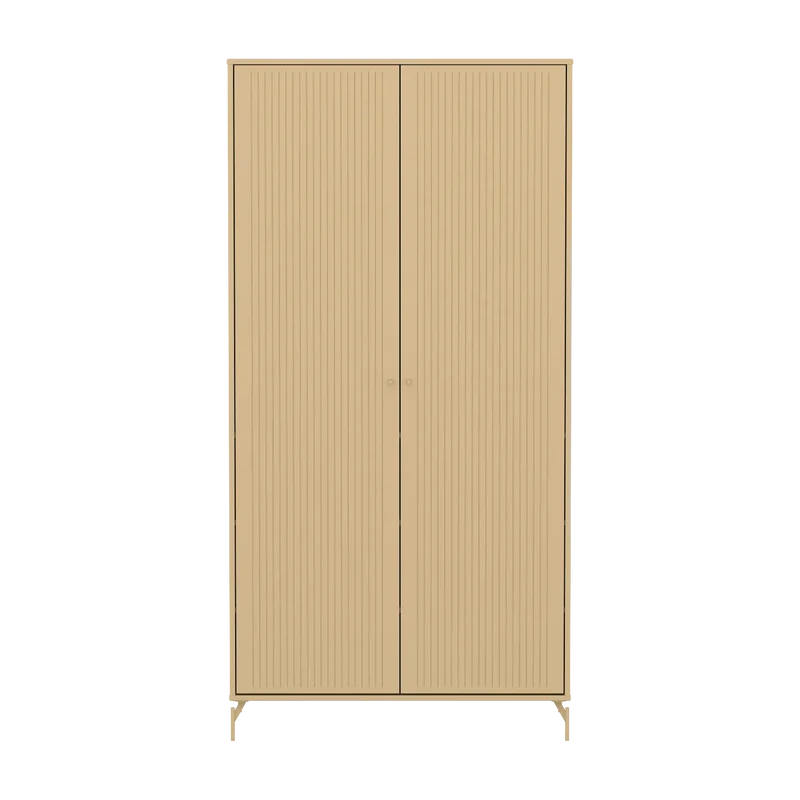 Flexa Saga Kleiderschrank, 2 Türen mit Rillen Sand