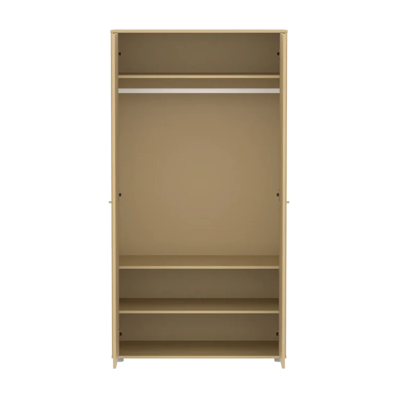 Flexa Saga Kleiderschrank, 2 Türen mit Rillen Sand