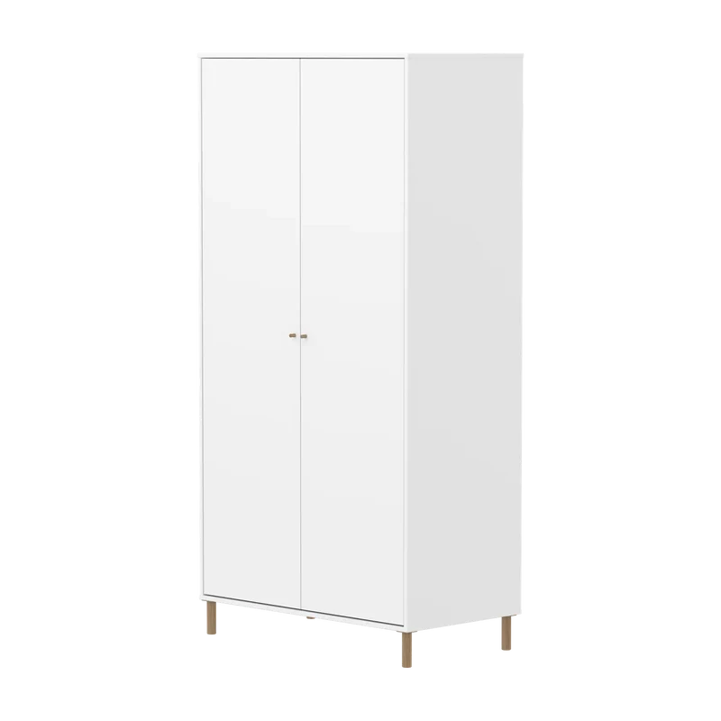 Flexa Saga Kleiderschrank, 2 Türen Weiss/Eiche