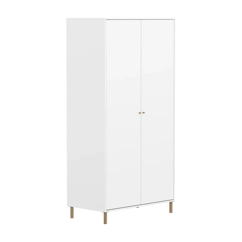 Flexa Saga Kleiderschrank, 2 Türen Weiss/Eiche