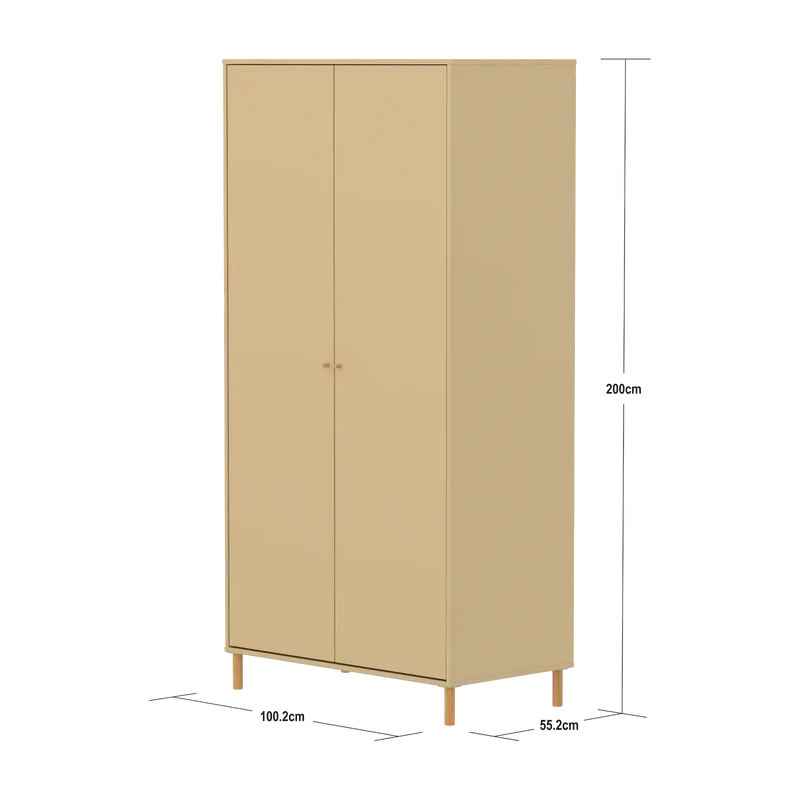 Flexa Saga Kleiderschrank, 2 Türen Sand/Eiche