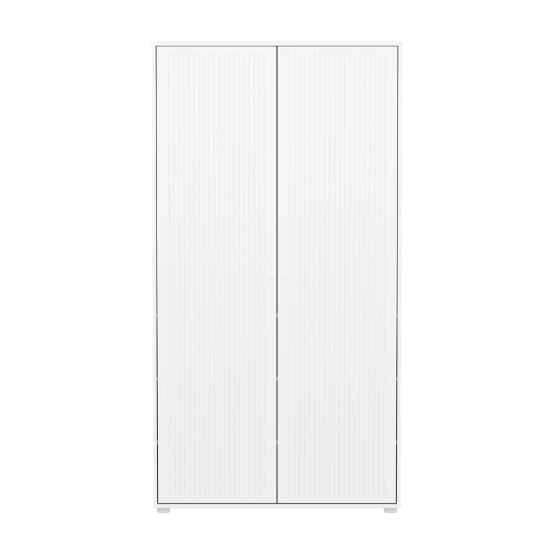 Flexa Saga Kleiderschrank, 2 Türen mit Rillen Weiss