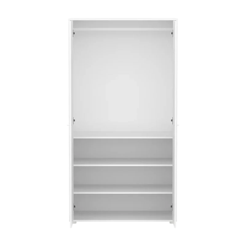 Flexa Saga Kleiderschrank, 2 Türen mit Rillen Weiss