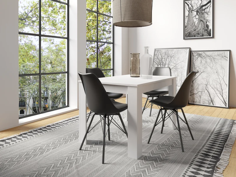 Esstisch Nepal / Moderner Küchentisch in Sonoma Eiche (Eiche-Optik), weiß oder Light Atelier (Beton-Optik) / Platzsparender Tisch / 80 x 80, H 75, 90 x 90, H 75, 120 x 80, H 75 oder 140 x 80, H 75 cm