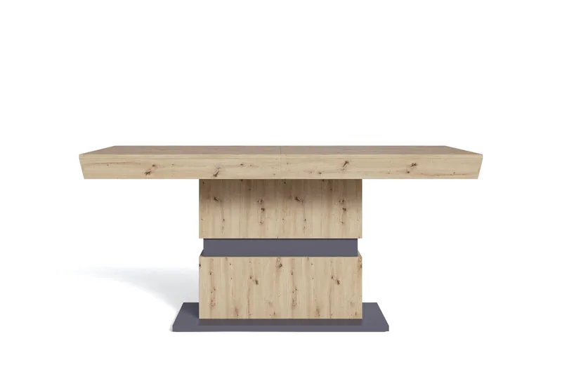 Esszimmertisch MATTHEW / Küchen-Tisch 160 cm mit Auszugsfunktion auf 215 cm / Auszugstisch Artisan Eiche, Light Atelier oder Old Wood / Esstisch ausziehbar mit Einlegeplatte / 160-215 x 90, H 75 cm