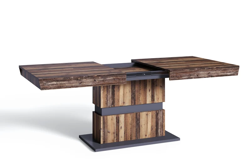 Esszimmertisch MATTHEW / Küchen-Tisch 160 cm mit Auszugsfunktion auf 215 cm / Auszugstisch Artisan Eiche, Light Atelier oder Old Wood / Esstisch ausziehbar mit Einlegeplatte / 160-215 x 90, H 75 cm