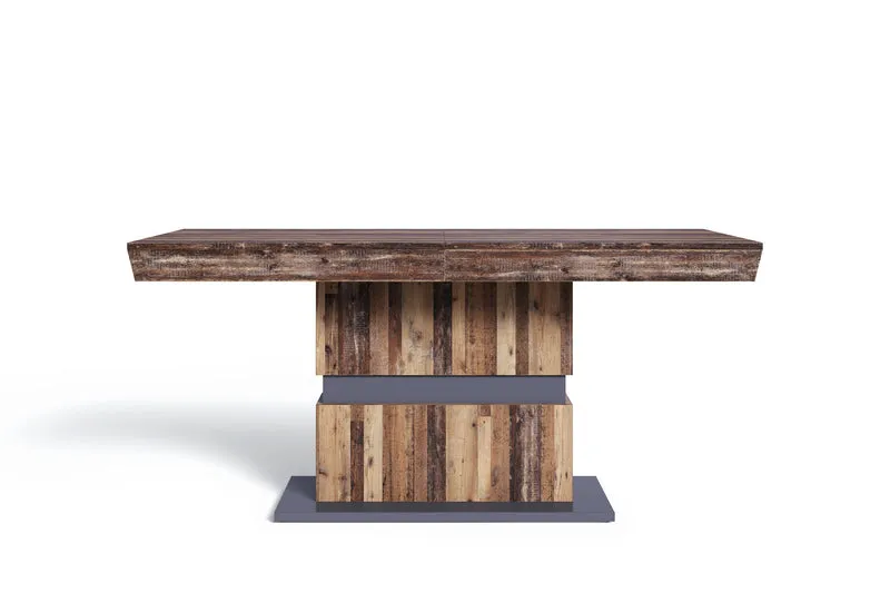 Esszimmertisch MATTHEW / Küchen-Tisch 140 cm mit Auszugsfunktion auf 195 cm / Auszugstisch Light Atelier oder Old Wood / Esstisch ausziehbar mit Einlegeplatte / 140-195 x 90, H 75 cm