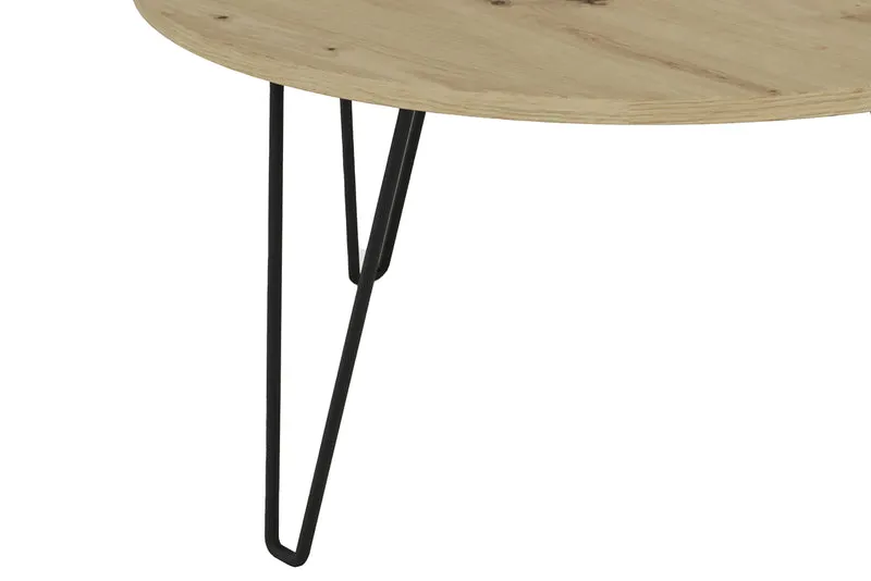 Couchtisch FLAIR / Melamin Artisan Eiche (Eiche-Optik) oder Old Wood (Altholz-Optik), Metall schwarz / D 80, H 40 cm