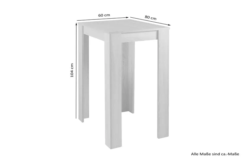 Bartisch Nele / Industrial-Look Küchentisch in Old Wood-Optik / Hoher Esstisch / 80 x 60, H 104 cm