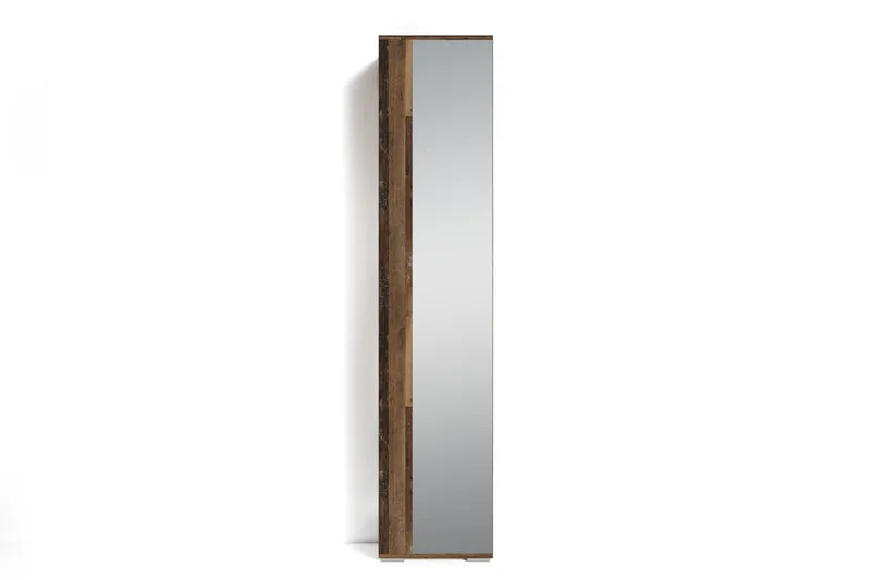 Flurgarderobe BEN / Garderobe Artisan Eiche (Eiche-Optik), Old Wood (Altholz-Optik), weiß oder anthrazit / mit Spiegel / Spiegelschrank für den Flur mit Kleiderstange und Ablage / B 40, H 184, T 35 cm