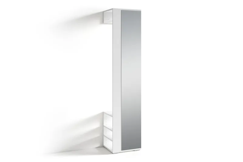 Flurgarderobe BEN / Garderobe Artisan Eiche (Eiche-Optik), Old Wood (Altholz-Optik), weiß oder anthrazit / mit Spiegel / Spiegelschrank für den Flur mit Kleiderstange und Ablage / B 40, H 184, T 35 cm