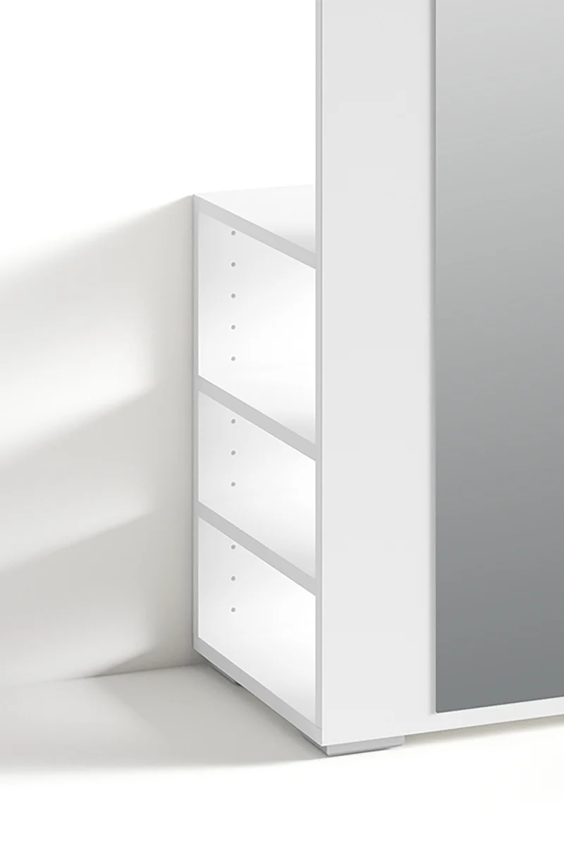 Flurgarderobe BEN / Garderobe Artisan Eiche (Eiche-Optik), Old Wood (Altholz-Optik), weiß oder anthrazit / mit Spiegel / Spiegelschrank für den Flur mit Kleiderstange und Ablage / B 40, H 184, T 35 cm