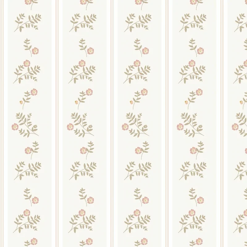 Dekornik Tapete French Cottage Blumen Beige Streifen 100 x 280