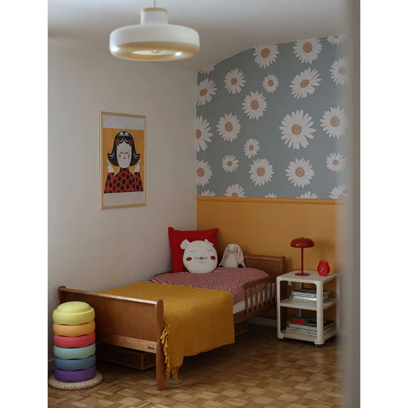 Dekornik Tapete Tuscan Gänseblümchen Blau Streifen 100 x 280