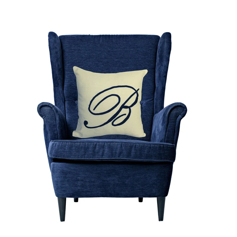 BIG Letter Monogram Embroidered, 26 x26 Sham Decorative Pillows