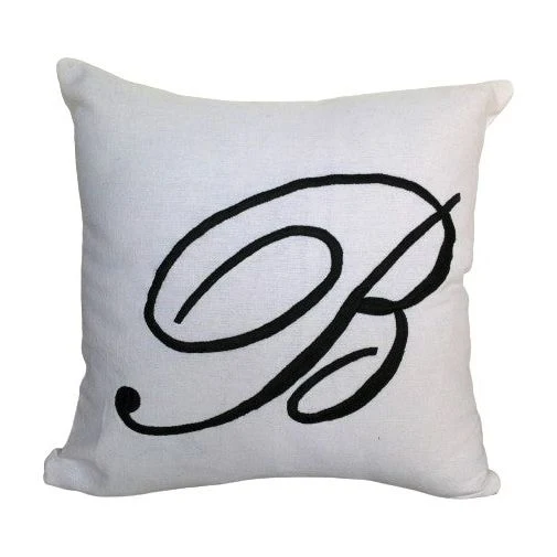 BIG Letter Monogram Embroidered, 26 x26 Sham Decorative Pillows