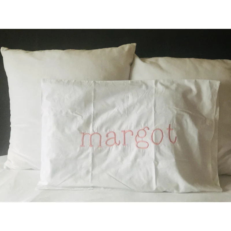 Monogram Cotton Pillow Cases, Personalized pillowcases