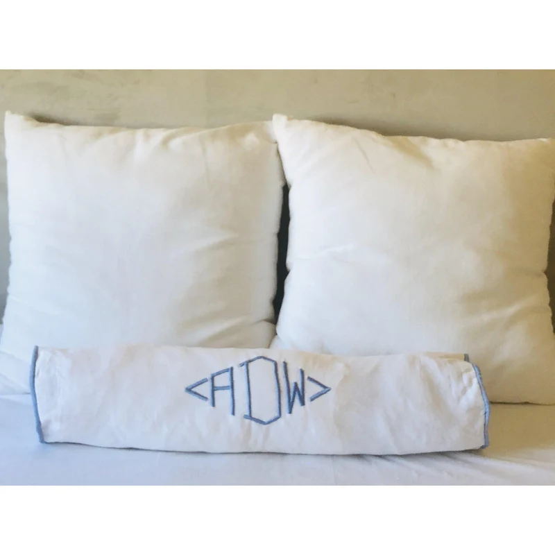 Bolster Throw Pillows, Monogrammed Diamond Bolster Decorative Pillows