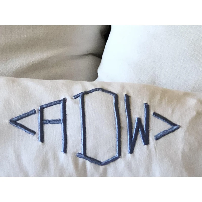 Bolster Throw Pillows, Monogrammed Diamond Bolster Decorative Pillows