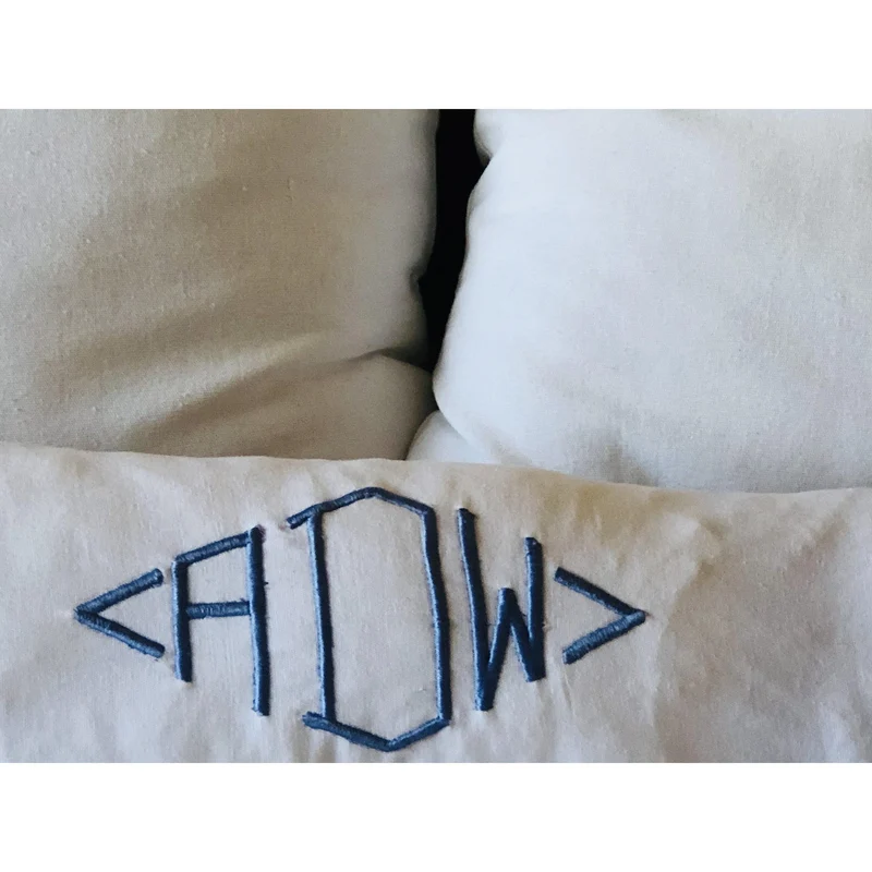Bolster Throw Pillows, Monogrammed Diamond Bolster Decorative Pillows