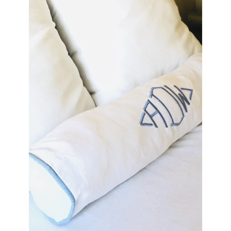 Bolster Throw Pillows, Monogrammed Diamond Bolster Decorative Pillows