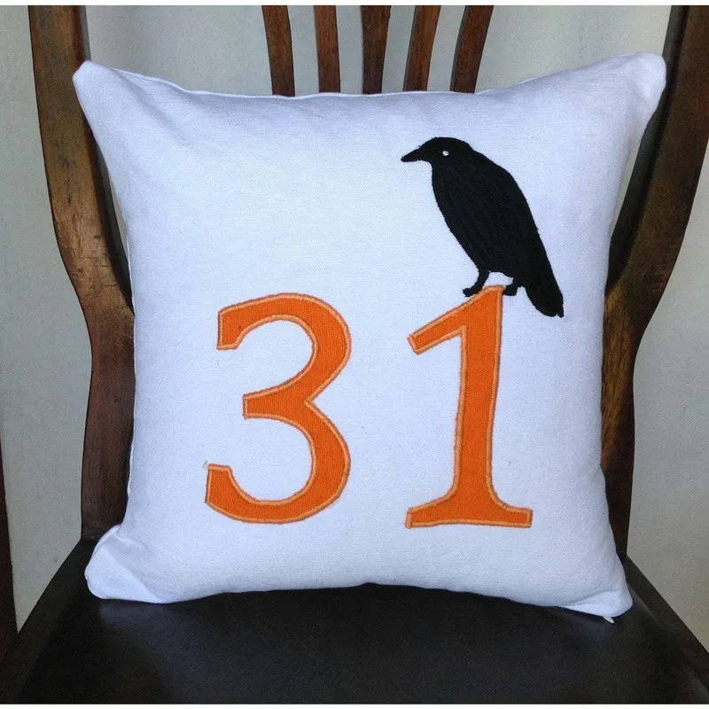 Holiday Pillow Cover, Halloween 14 Inches pillow cover-Fall Pillow Cover-October 31st White Pillow Cover-IN STOCK