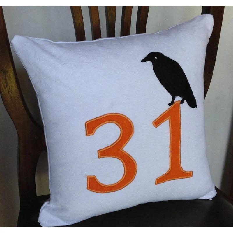 Holiday Pillow Cover, Halloween 14 Inches pillow cover-Fall Pillow Cover-October 31st White Pillow Cover-IN STOCK