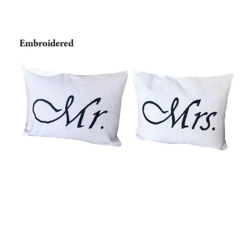 Couple Pillows, Mr. & Mrs. Pillows, His and Hers Pillow Set, Wedding Gifts