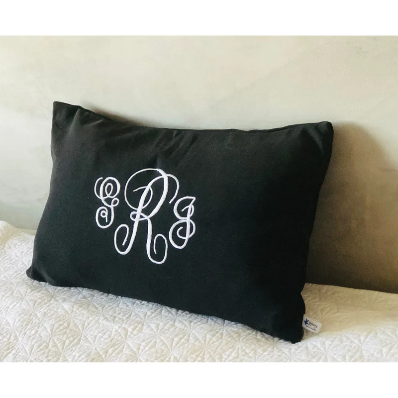 Monogram Lumbar Pillow Cover, Monogram Personalzied Gifts for Birthday