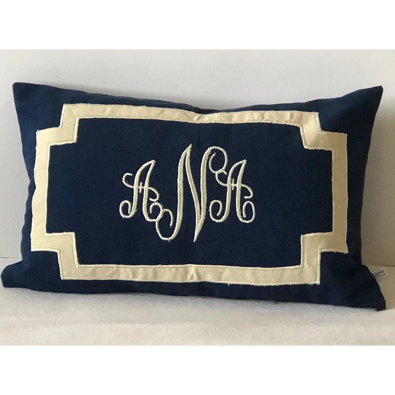 Wedding Gift, Monogrammed Lumbar Pillows, Lumbar Decorative Pillows