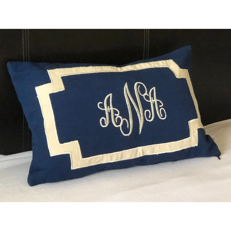 Wedding Gift, Monogrammed Lumbar Pillows, Lumbar Decorative Pillows