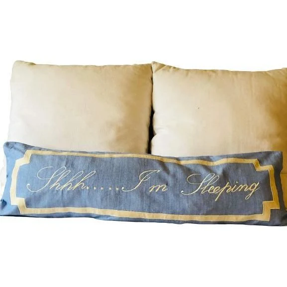 Personalized Baby Blue Embroidered Long Pillows