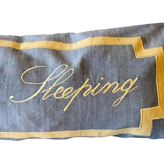 Personalized Baby Blue Embroidered Long Pillows