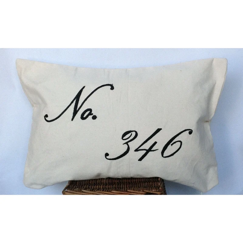 House Number Pillows, Personalized Lumbar Pillows, 12x20 Hostess Gift