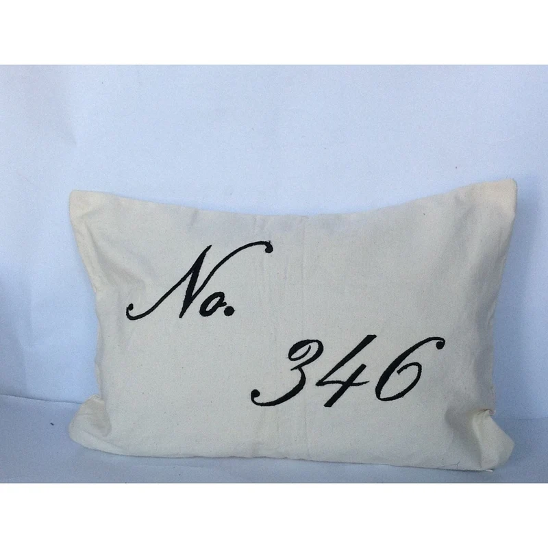 House Number Pillows, Personalized Lumbar Pillows, 12x20 Hostess Gift