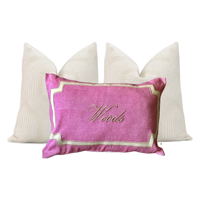 Personalized Last Name Pillow, Wedding Throw Pillow Cover 16x24