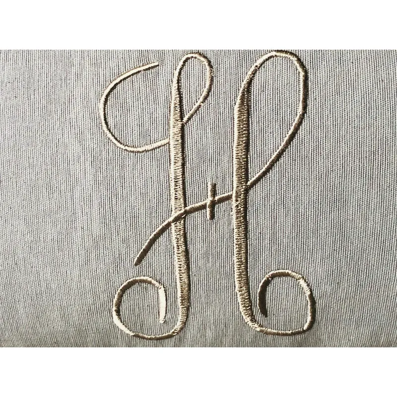 Monogram Gray Pillow Cover, Personalized Letter Decorative Throw Pillow