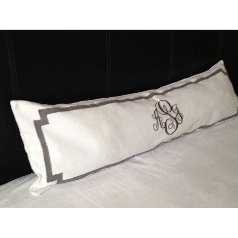 Long Queen Bed Monogram Pillow Covers