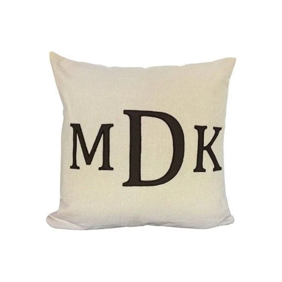 Monogrammed Appliqued Decorative Pillow Covers, Personalized Gifts