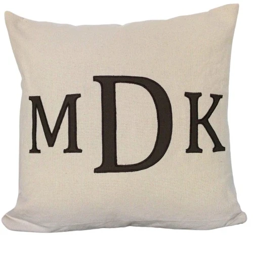Monogrammed Appliqued Decorative Pillow Covers, Personalized Gifts