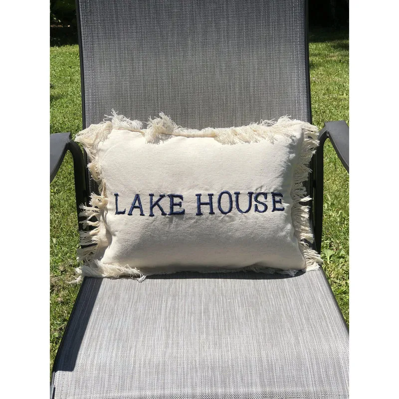 Lumbar Throw Pillow Cover, Lake Decorative Boho Pillows