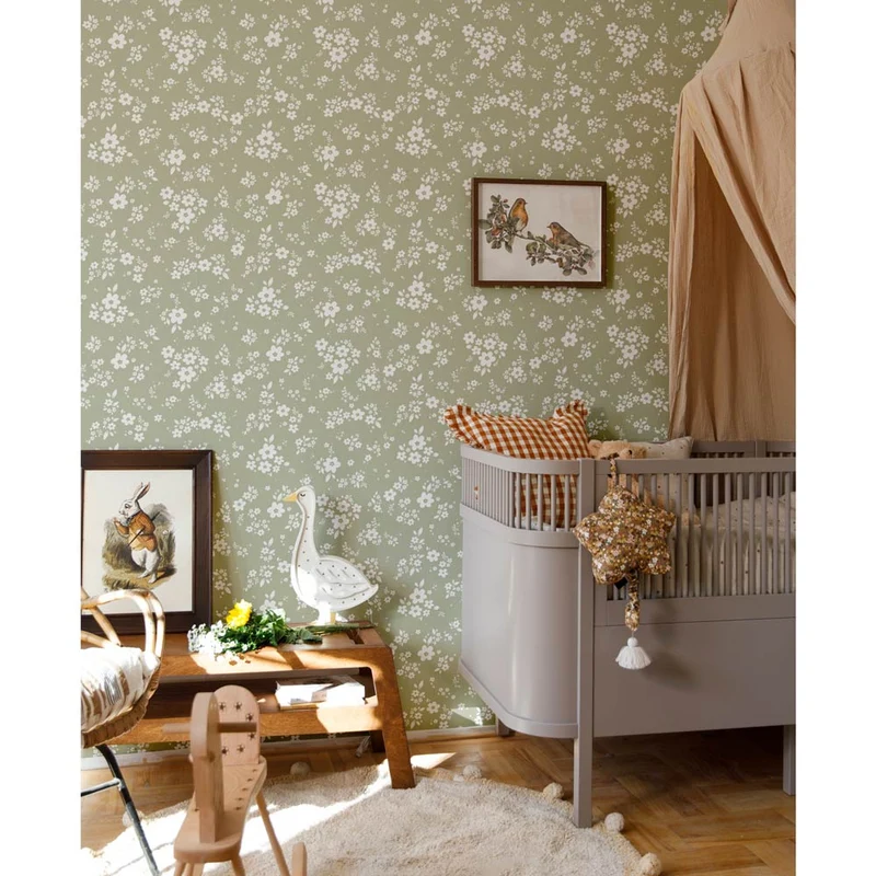 Dekornik Tapete Lace Meadow Grün Streifen 50 x 280