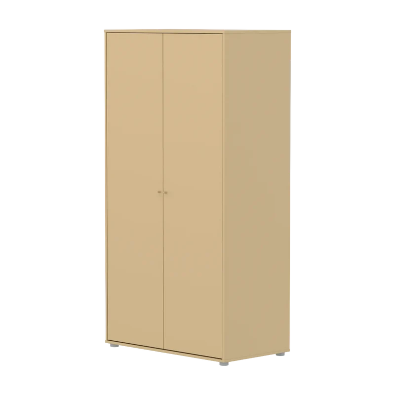 Flexa Saga Kleiderschrank, 2 Türen mit Kieferfronten Sand/Grau