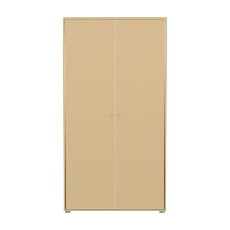 Flexa Saga Kleiderschrank, 2 Türen mit Kieferfronten Sand/Grau