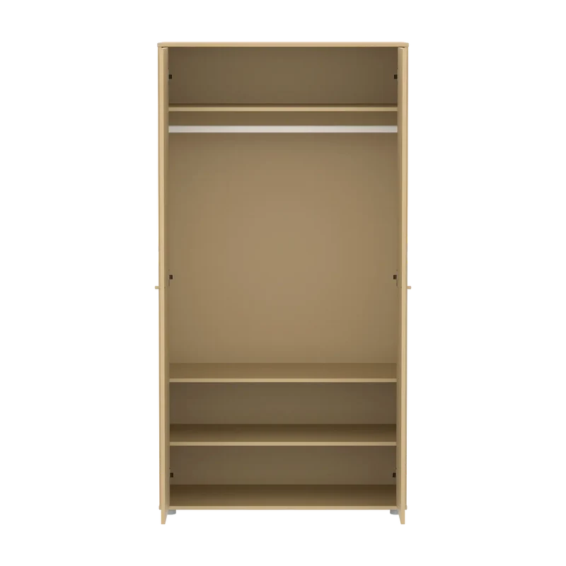 Flexa Saga Kleiderschrank, 2 Türen mit Kieferfronten Sand/Grau